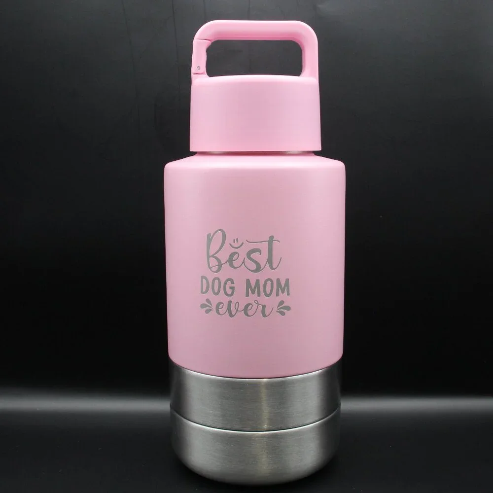 Insulated Dog Travel Water Bottle With Detachable Bowls
